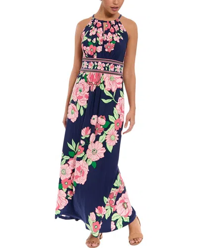 London Times Maxi Dress In Animal Print