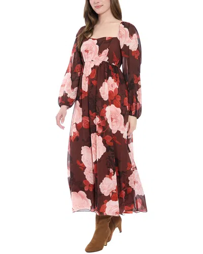 London Times Maxi Dress In Brown