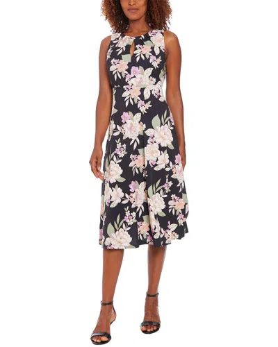 London Times Midi Dress In Navy/ivory