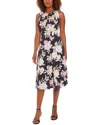 London Times Floral Print Sleeveless Dress In Black