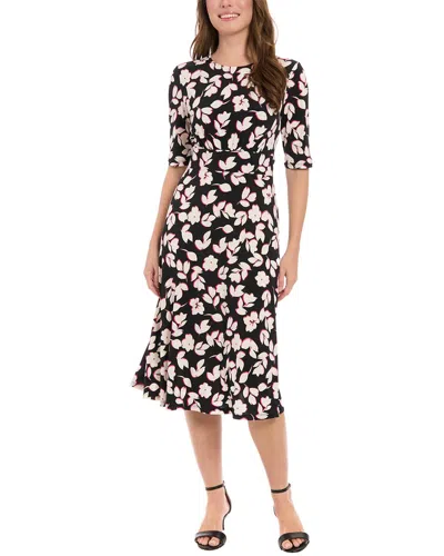 London Times Midi Dress In Black
