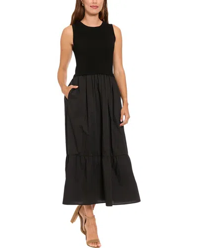 London Times Midi Dress In Black