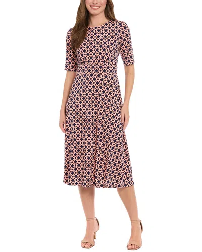 London Times Midi Dress In Blue