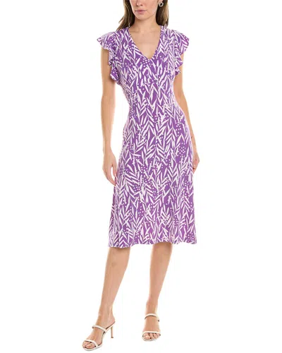 London Times Midi Dress In Purple