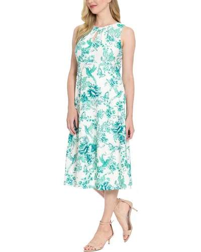 London Times Midi Dress In White