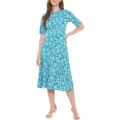 London Times Mj Floral Print A-line Midi Dress In Multi
