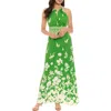 London Times Morris Floral Maxi Sundress In Green