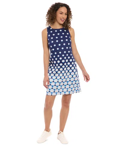 London Times Petite Graduated-print Sleeveless Mini Dress