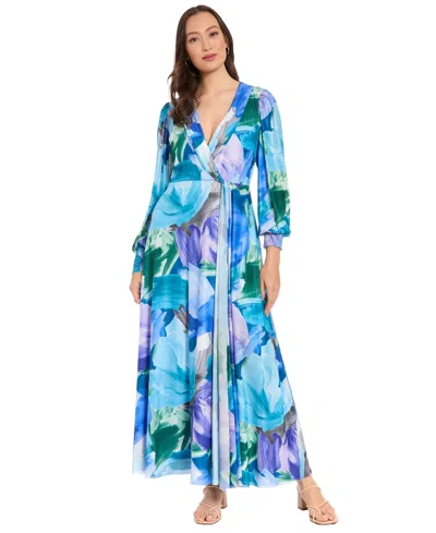 London Times Petite Printed Maxi Dress In Multi