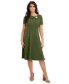 London Times Petite Short Sleeve Dress In Green