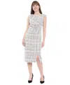 London Times Petite Sleeveless Midi Dress In Gray