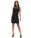 London Times Petite Sleeveless Sweater Dress In Black