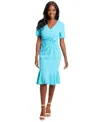 LONDON TIMES PETITE TWISTED SHEATH DRESS