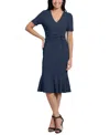 London Times Petite Twisted Sheath Dress In Navy