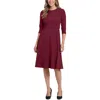 London Times Women's Tab-waist Fit & Flare Dress In Brown