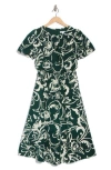 London Times Puff Sleeve Midi Dress In Green