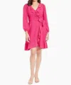 London Times Ruffle Dress In Beetroot In Multi