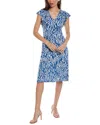 London Times Ruffle Midi Dress