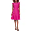 London Times Ruffle Cap Sleeve Fit & Flare Dress In Pink