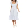 London Times Ruffle Sleeve Tiered Sundress In White