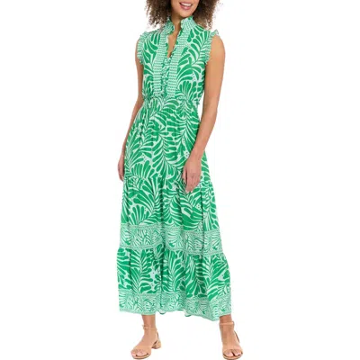 London Times Ruffle Tiered Maxi Dress In Green