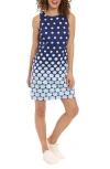 London Times Petite Graduated-print Sleeveless Mini Dress In Blue