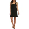 London Times Scalloped Sleeveless Linen Blend Shift Dress