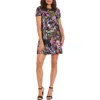 London Times Sequin Floral Shift Dress In Multi