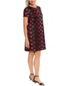 London Times Sequin T-shirt Dress In Multi In Black