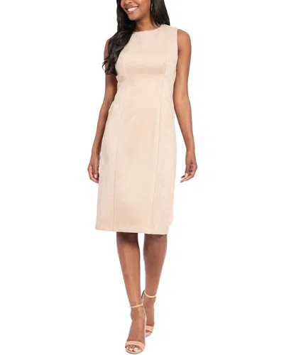 London Times Sheath Dress In Neutral
