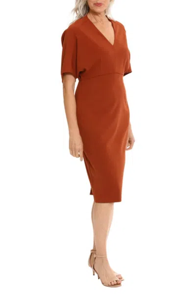 London Times Short Dolman Sleeve Sheath Dress In Sequoia In Orange