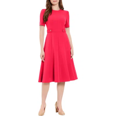 London Times A-line Dress In Rose Red