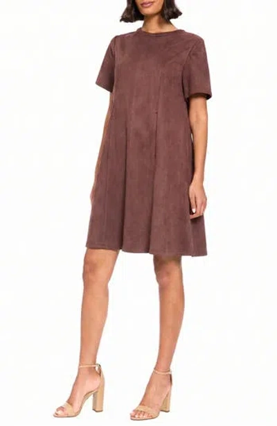 London Times Short Sleeve Swing Dress In Pink