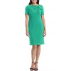 London Times Side Tie Sheath Dress In Katydid Green