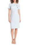 London Times Side Tie Sheath Dress In Light Blue