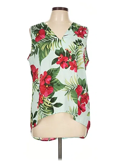 Pre-owned London Times Sleeveless Blouse In Green