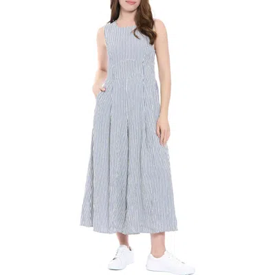 London Times Stripe Crop Wide Leg Jumpsuit In Multi