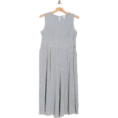 London Times Stripe Sleeveless Jumpsuit