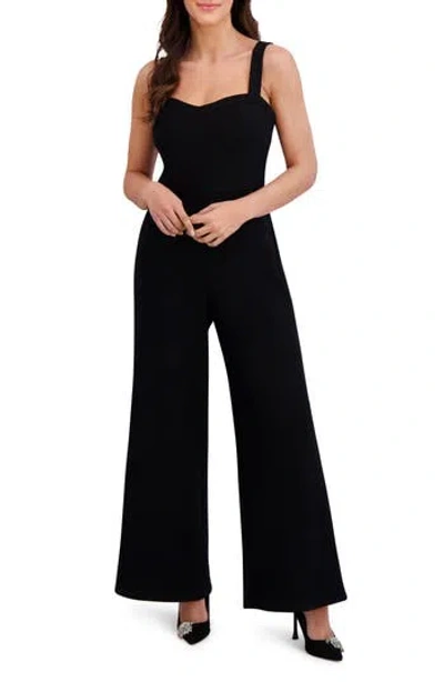 London Times Sweetheart Neck Jumpsuit In Black
