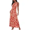 London Times Swirly Scroll Printed Jersey Dress
