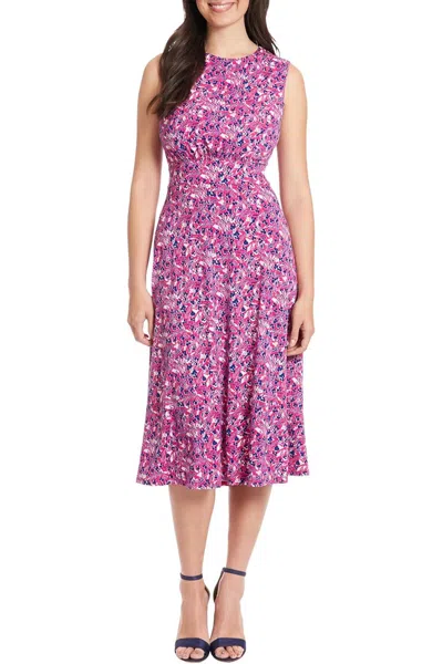 London Times T5758m Short Printed Cocktail Dress In Multi