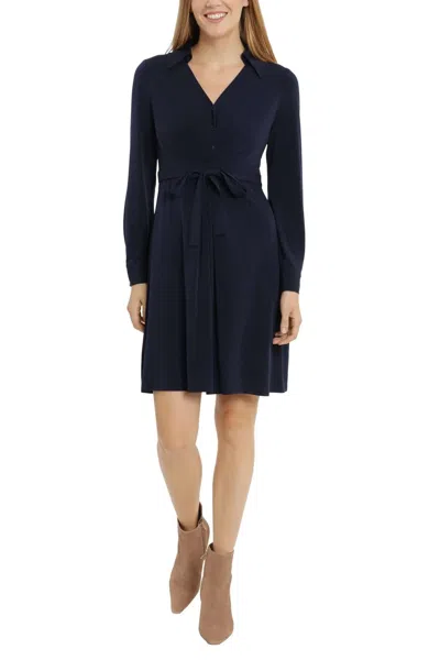 London Times T5970m Short Cocktail Fitted Mini Dress In Blue