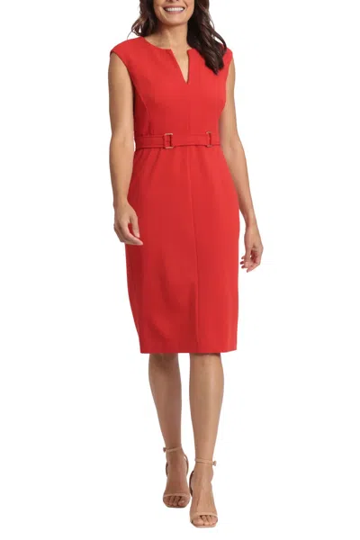 London Times T6573m Short Cocktail Knee Length Dress In Red