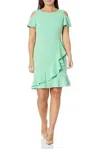 London Times T6682m Fitted Cocktail Short Dress In Green