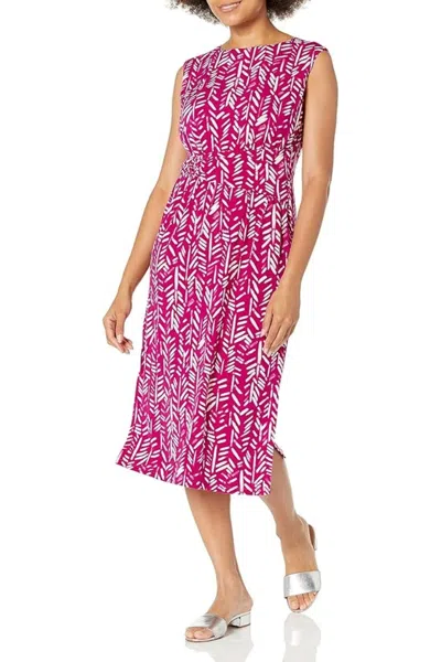 London Times T6872w Short Midi Length Cocktail Plus Size Dress In Pink