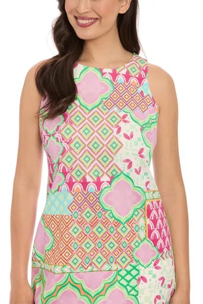 London Times T7930m Fitted Short Printed Cocktail Mini Dress In Multi