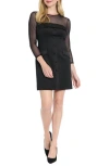 London Times Women's Crewneck Tuxedo Illusion Dress In Black