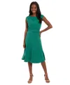 London Times Women's Boat Neck Fit And Flare Dress In Green
