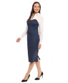 London Times Women's Collared Denim Dress In Blue