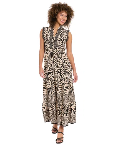 London Times Maxi Dress In Black